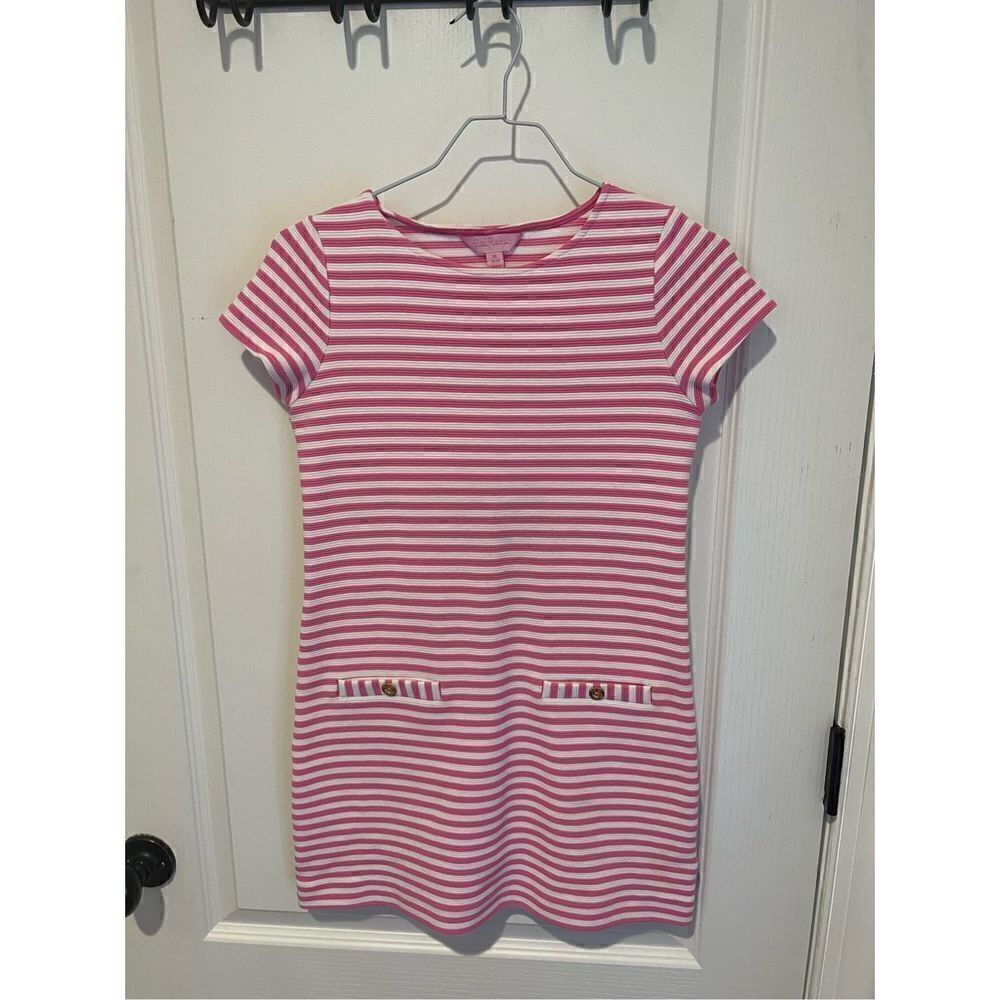 Girls Lilly Pulitzer pink striped dress size XL